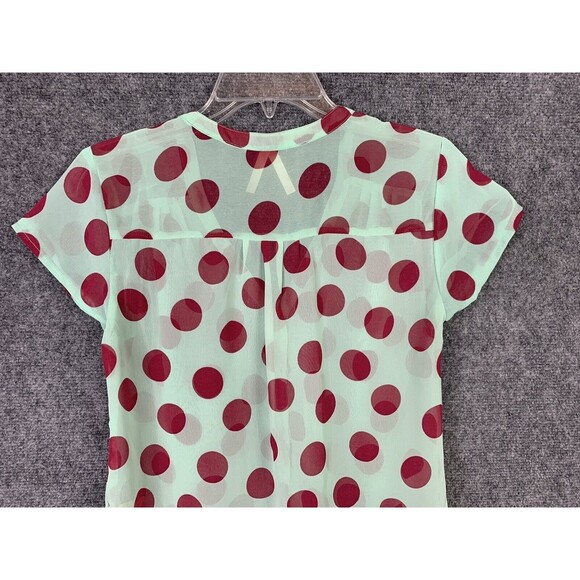 Truth Button Up Blouse Women S Tie Waist Polka Dots - Picture 7 of 8